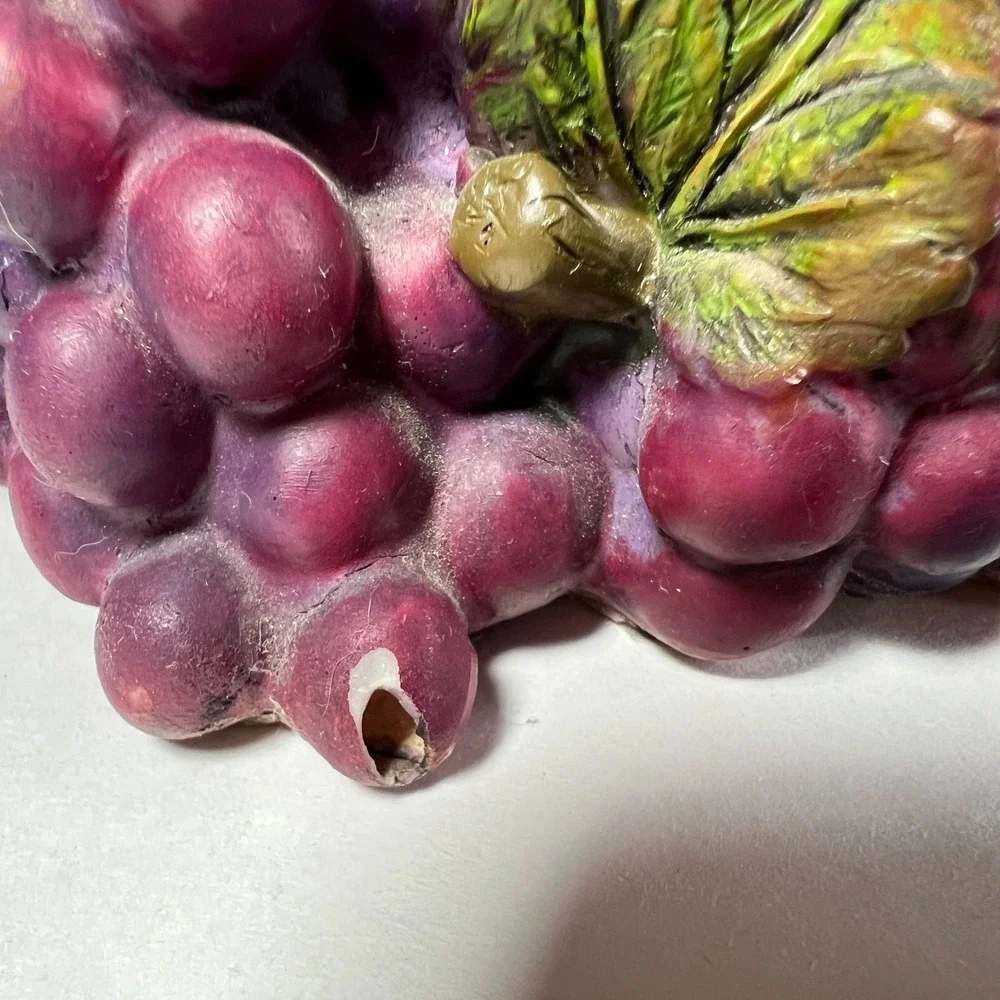 Vintage Resin Cat‎ Wine Holder Caddy Planter w Grapes Barrel Garden Whimsical